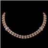 36.2 ctw Morganite & Diamond Necklace 14K Rose Gold - REF-527W3H