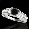 Image 1 : 2.55 ctw Certified Black Diamond Solitaire Ring 10k White Gold - REF-121M4G