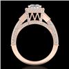 3.53 ctw Princess VS/SI Diamond Micro Pave 3 Stone Ring 18k Rose Gold - REF-540A9N