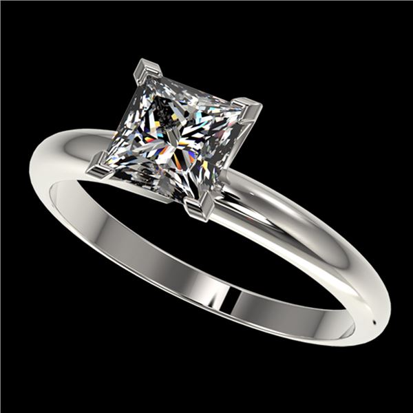 1.25 ctw Certified VS/SI Quality Princess Diamond Ring 10k White Gold - REF-304A6N