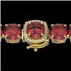 40 ctw Pink Tourmaline & Micro VS/SI Diamond Bracelet 14k Yellow Gold - REF-476A5N