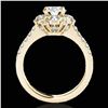 Image 2 : 2.05 ctw Certified Diamond Solitaire Halo Ring 10k Yellow Gold - REF-225N2F