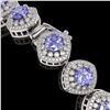 Image 3 : 38.1 ctw Tanzanite & Diamond Victorian Bracelet 14K White Gold - REF-1136W8H