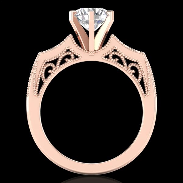 1.51 ctw VS/SI Diamond Solitaire Art Deco Ring 18k Rose Gold - REF-442H5R