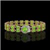 Image 1 : 17.26 ctw Peridot & Diamond Bracelet 14K Rose Gold - REF-263K6Y