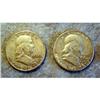 Image 1 : 2 FRANKLIN HALF DOLLARS 1963D & 1960D