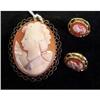 Image 1 : CAMEO WITH MATCHING EARRINGS "PIERCED EARS