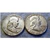 Image 1 : 2 FRANKLIN HALF DOLLARS - 1951D & 1956