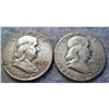 Image 1 : 2 FRANKLIN HALF DOLLARS - 1952 & 1958D