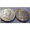 Image 1 : 2 FRANKLIN HALF DOLLARS - 1961 & 1963D