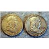 Image 1 : 2 FRANKLIN HALF DOLLARS - 1958D & 1961D