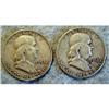 Image 1 : 2 FRANKLIN HALF DOLLARS - 1954D & 1952D