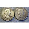 Image 1 : 2 FRANKLIN HALF DOLLARS - 1957D & 1963D