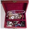 Image 1 : JEWELRY BOX WITH MISC COSTUME JEWELRY