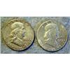 Image 1 : 2 FRANKLIN HALF DOLLARS - 1952 & 1963