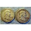 Image 1 : 2 FRANKLIN HALF DOLLARS - 1952 & 1954D