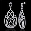 Image 2 : 3.50 ctw Micro Pave Designer VS/SI Diamond Earrings 14k White Gold - REF-345X5A