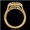 Image 3 : 1.05 ctw Fancy Black Diamond Art Deco 3 Stone Ring 18k Yellow Gold - REF-123Y6X