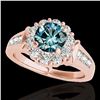Image 1 : 1.9 ctw SI Certified Fancy Blue Diamond Solitaire Halo Ring 10k Rose Gold - REF-154X8A