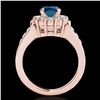 Image 2 : 1.9 ctw SI Certified Fancy Blue Diamond Solitaire Halo Ring 10k Rose Gold - REF-154X8A