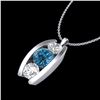 Image 2 : 1.07 ctw Fancy Intense Blue Diamond Art Deco Necklace 18k White Gold - REF-123W6H