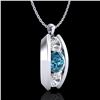 Image 3 : 1.07 ctw Fancy Intense Blue Diamond Art Deco Necklace 18k White Gold - REF-123W6H