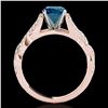 Image 2 : 1.5 ctw SI Certified Fancy Blue Diamond Solitaire Ring 10k Rose Gold - REF-135W2H