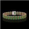 Image 3 : 18.41 ctw Jade & Diamond Bracelet 14K Rose Gold - REF-318M2G