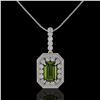 Image 2 : 6.7 ctw Tourmaline & Diamond Victorian Necklace 14K White Gold - REF-254Y5X