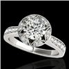 Image 1 : 1.5 ctw Certified Diamond Solitaire Halo Ring 10k White Gold - REF-211K4Y