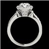Image 2 : 1.5 ctw Certified Diamond Solitaire Halo Ring 10k White Gold - REF-211K4Y