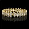 Image 2 : 17.55 ctw Marquise Cut Diamond Micro Pave Bracelet 18K Yellow Gold - REF-2397R3K