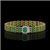 Image 1 : 28.74 ctw Emerald & Diamond Bracelet 14K Yellow Gold - REF-318H2R