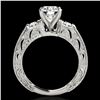 Image 2 : 1.38 ctw Certified Diamond Solitaire Antique Ring 10k White Gold - REF-201N8F