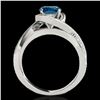 Image 2 : 1.15 ctw SI Certified Fancy Blue Diamond Solitaire Ring 10k White Gold - REF-113F2M