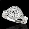 Image 1 : 1.75 ctw Certified Diamond Solitaire Halo Ring 10k White Gold - REF-354H5R