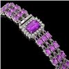 Image 2 : 20.93 ctw Amethyst & Diamond Bracelet 14K White Gold - REF-318X2A