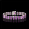 Image 3 : 20.93 ctw Amethyst & Diamond Bracelet 14K White Gold - REF-318X2A