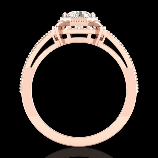 0.53 ctw VS/SI Diamond Solitaire Art Deco Ring 18k Rose Gold - REF-136K4Y