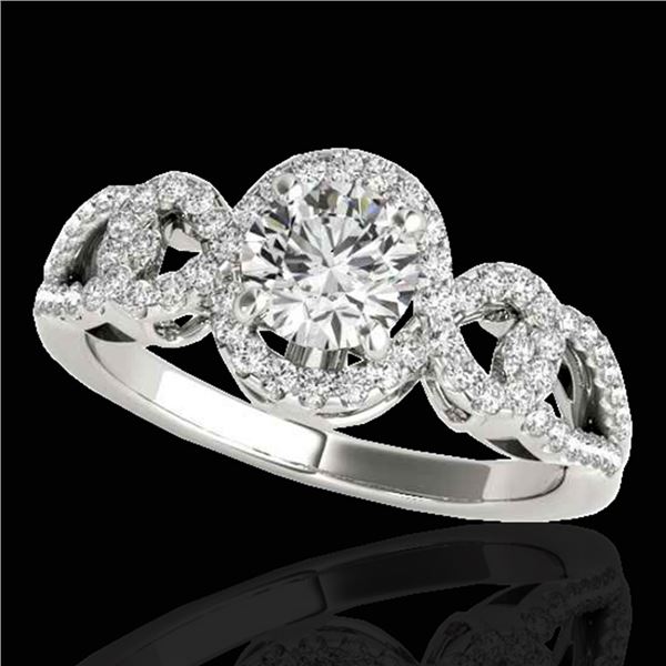 1.38 ctw Certified Diamond Solitaire Halo Ring 10k White Gold - REF-188M2G