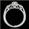Image 2 : 1.38 ctw Certified Diamond Solitaire Halo Ring 10k White Gold - REF-188M2G