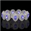 Image 2 : 50.04 ctw Tanzanite & Diamond Victorian Bracelet 14K White Gold - REF-2636N4F
