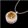 Image 2 : 1.25 ctw Intense Fancy Yellow Diamond Art Deco Necklace 18k Rose Gold - REF-132Y8X