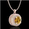 Image 3 : 1.25 ctw Intense Fancy Yellow Diamond Art Deco Necklace 18k Rose Gold - REF-132Y8X