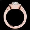 Image 2 : 1.4 ctw Certified Diamond Solitaire Halo Ring 10k Rose Gold - REF-204A5N