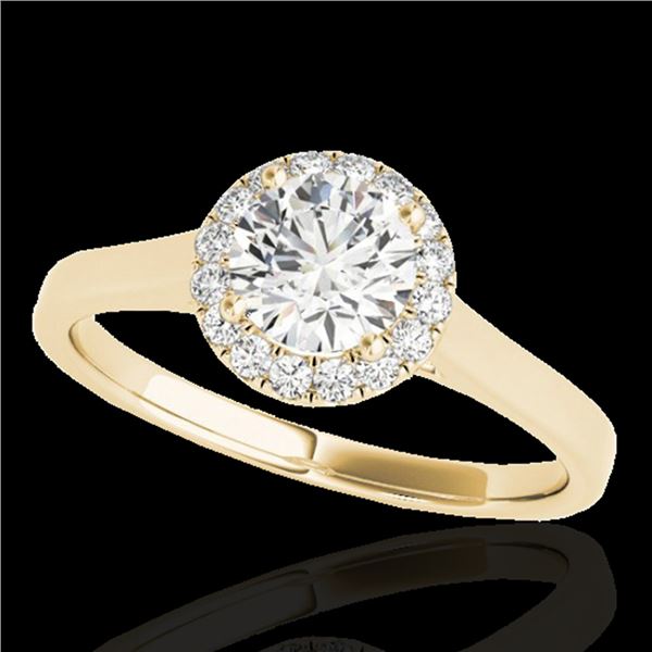 1.11 ctw Certified Diamond Solitaire Halo Ring 10k Yellow Gold - REF-184G3W
