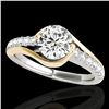 Image 1 : 1.25 ctw Certified Diamond Solitaire Ring 10k 2Tone Gold - REF-197X8A