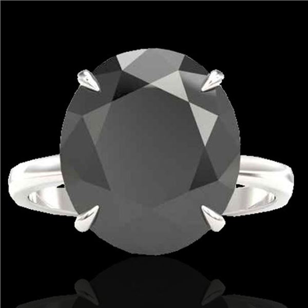 9 ctw Black Diamond Designer Engagment Ring 18k White Gold - REF-272M8G