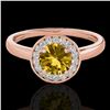 Image 1 : 1.15 ctw Certified SI/I Fancy Intense Yellow Diamond Ring 10k Rose Gold - REF-190R9K