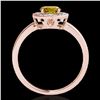 Image 2 : 1.15 ctw Certified SI/I Fancy Intense Yellow Diamond Ring 10k Rose Gold - REF-190R9K